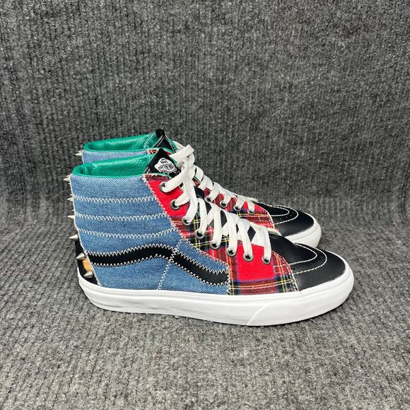 Vans SK8-HI Tartan Daze Studded Spike Punk Skate Shoes Men’s 6.5 / Women’s 8 - Picture 1 of 8